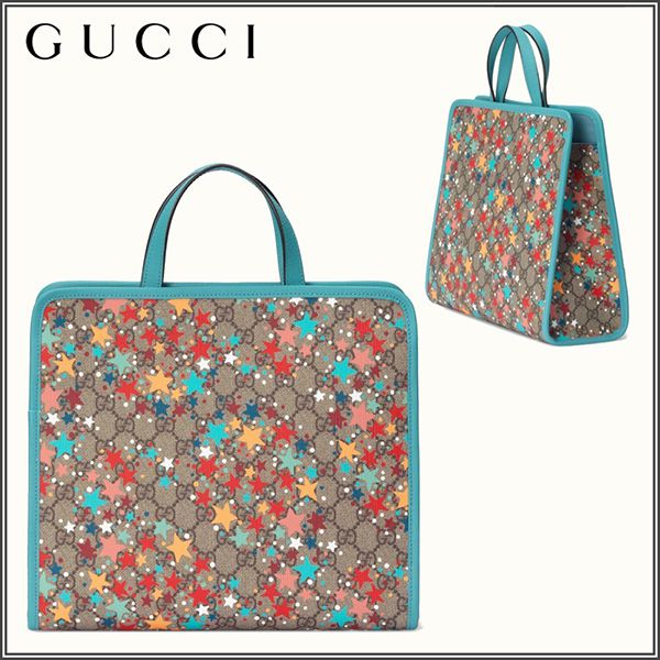 【グッチ】〔チルドレンズ〕GG スター プリント トートバッグ偽物 605614 2R6BN 8581